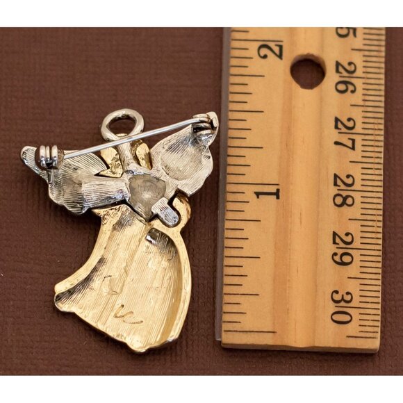Vintage Angelic Love Celtic Gold Tone Brooch - U21 - Picture 2 of 2